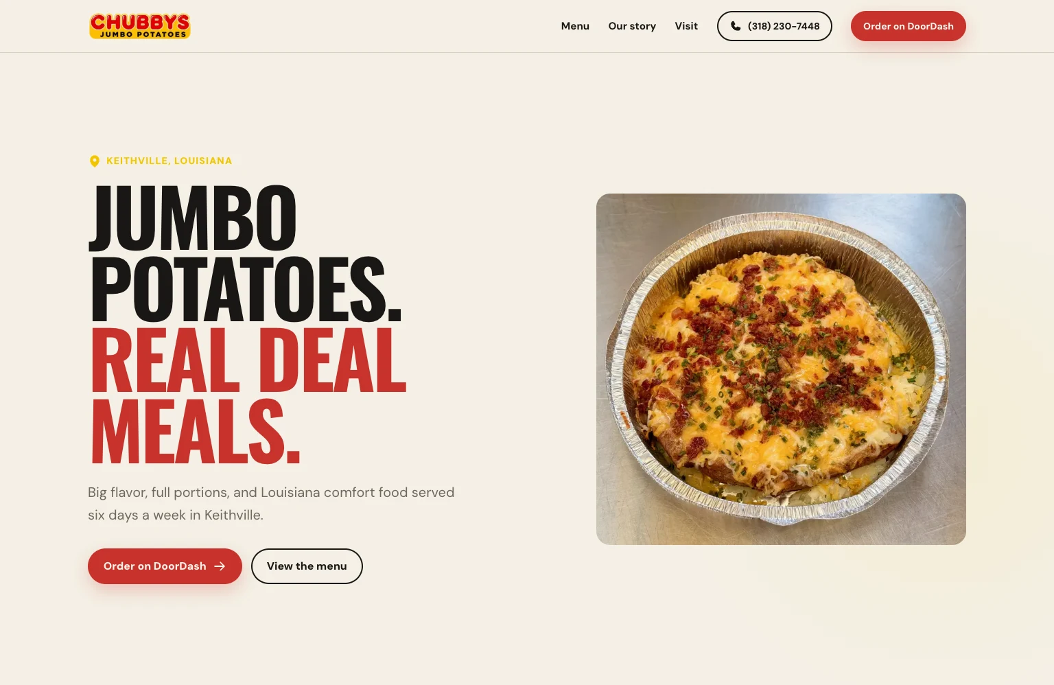 Chubby’s Loaded Potatoes website